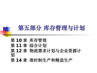 第10章 库存管理