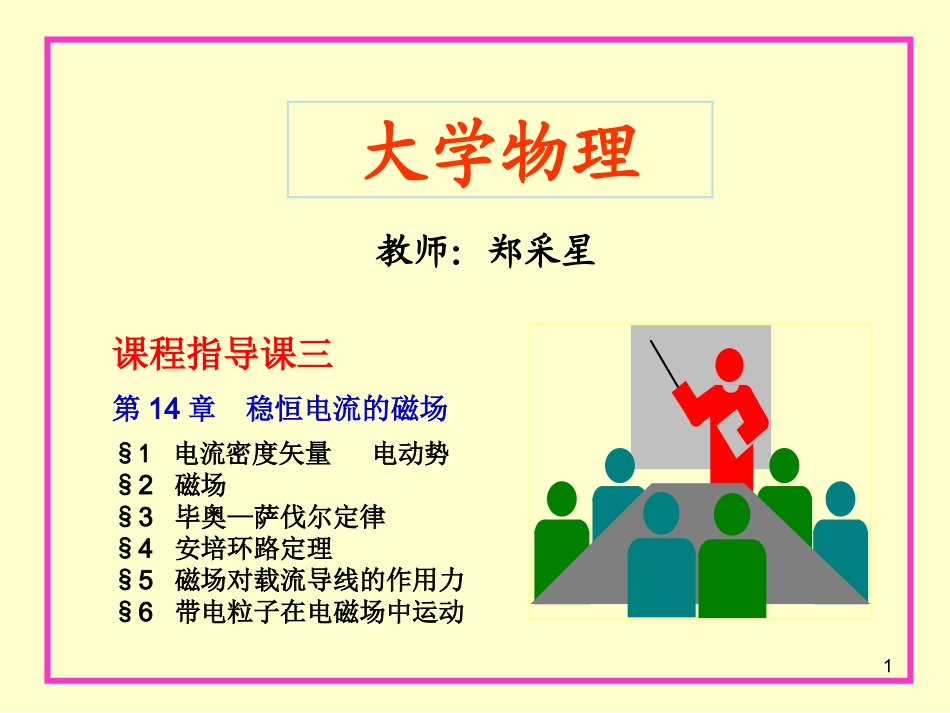 大学物理第14章  稳恒电流的磁场_第1页