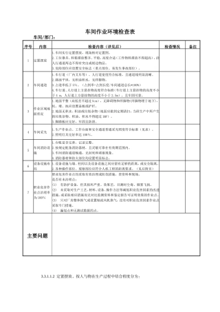 车间作业环境检查表