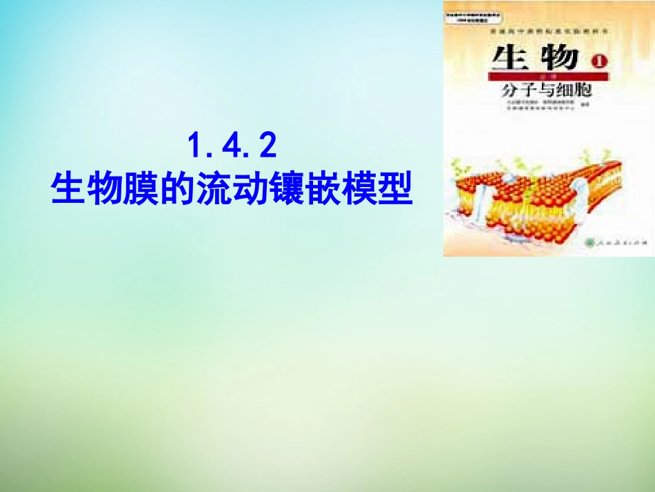 【人教版】高中生物必修一：4.2《生物膜的流动镶嵌模型》ppt课件_第1页
