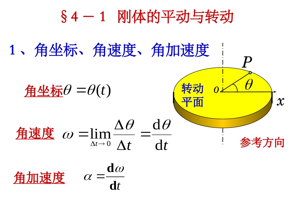 大学物理一复习 第四章  刚体的转动_第3页