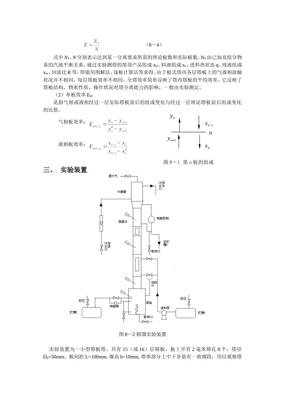 板式塔精馏实验(化工原理)_第2页