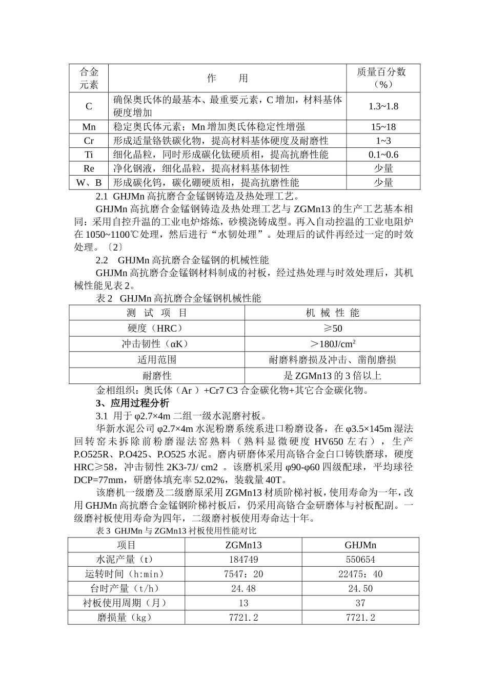 HGJMN高抗磨合金衬板在大型水泥磨机上的应用_第2页