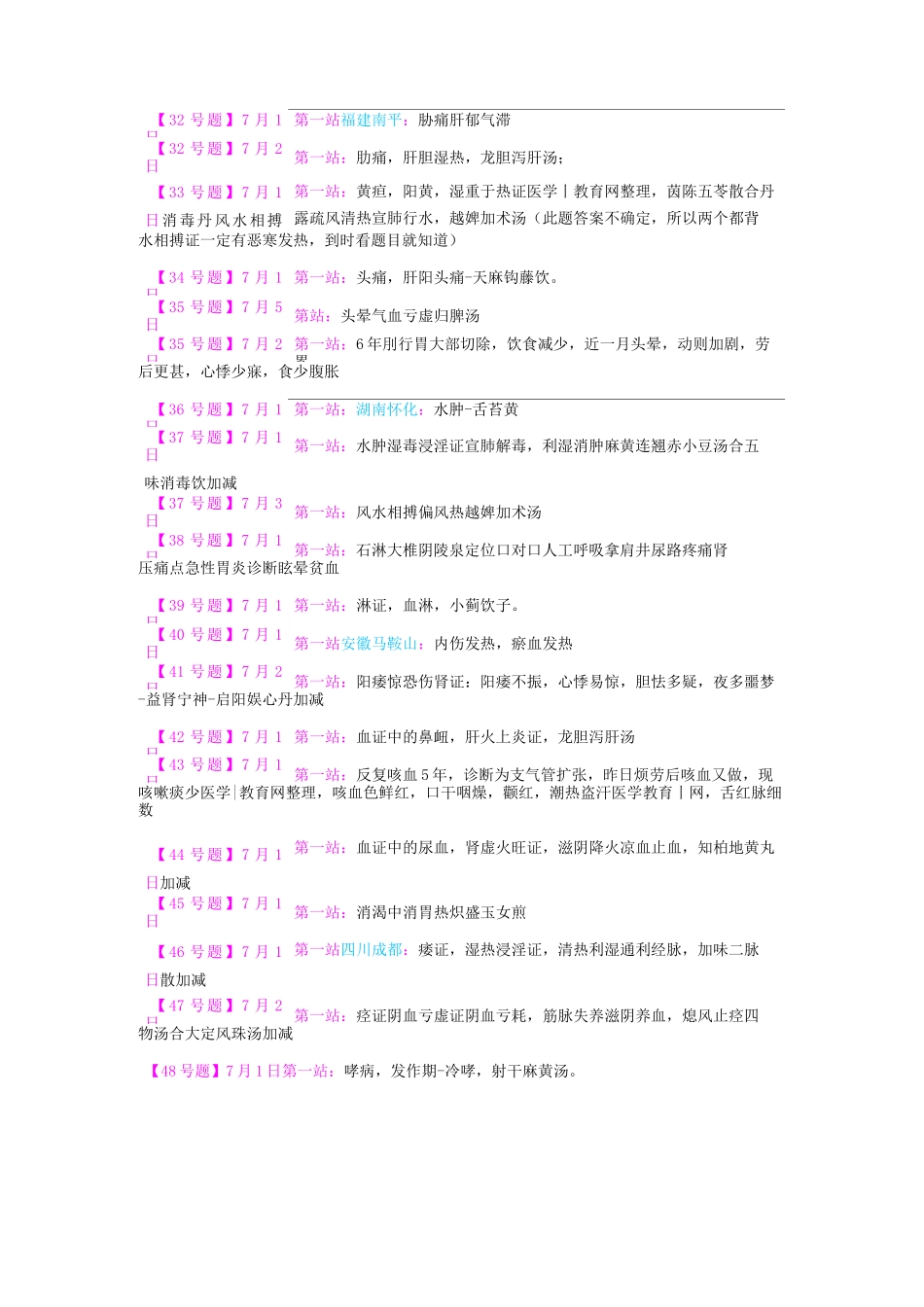 中医助理医师实践技能考试真题汇总(全网最全)_第3页