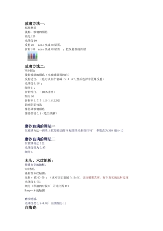 vray 各种材质参数一