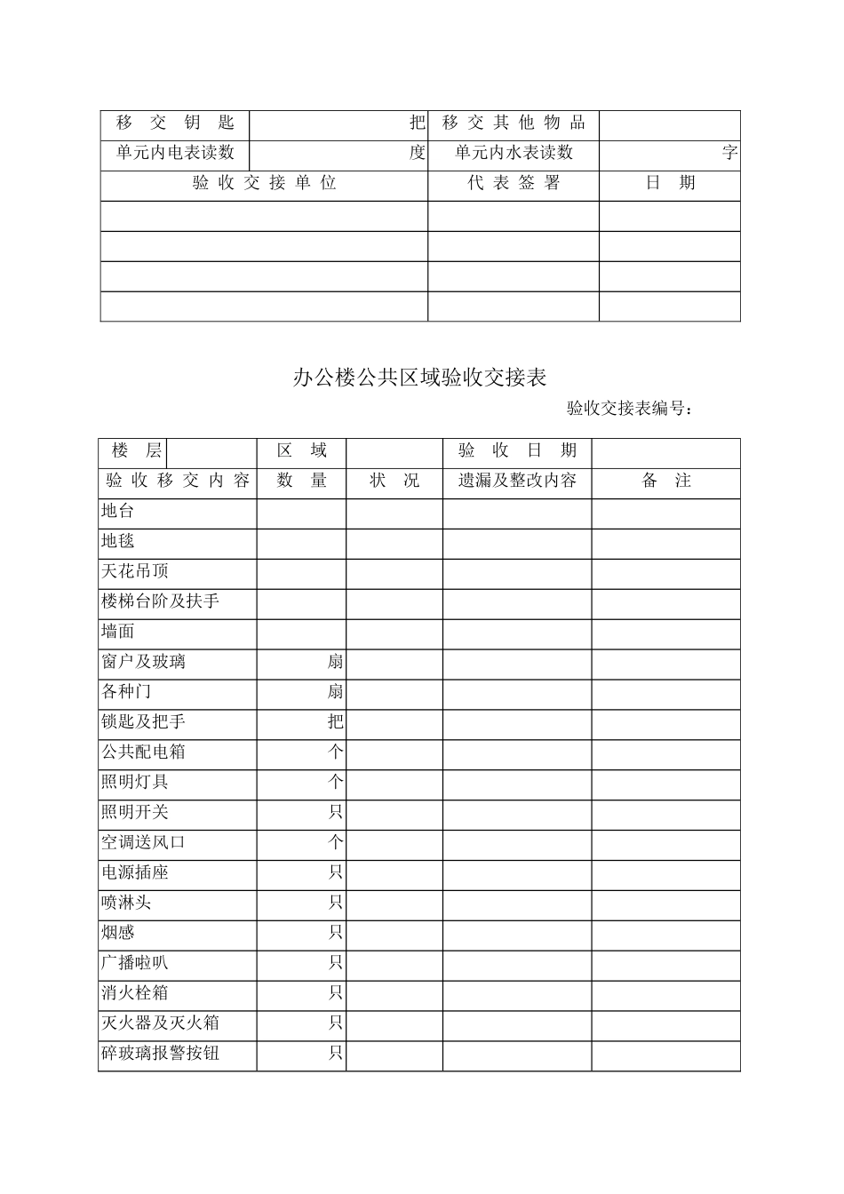 办公楼验收交接表_第2页