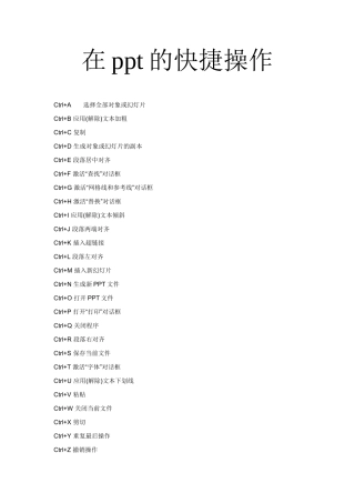 ppt常用快捷键