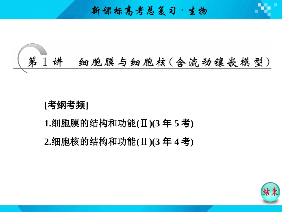 必修1  第二单元  第1讲  细胞膜与细胞核(含流动镶嵌模型)_第2页