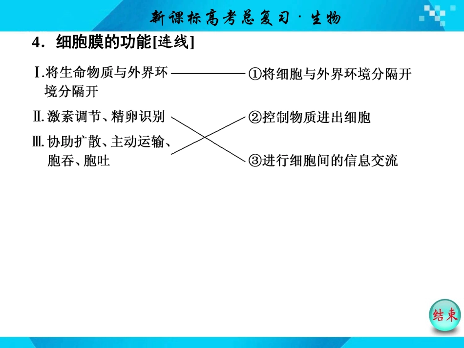 必修1  第二单元  第1讲  细胞膜与细胞核(含流动镶嵌模型)_第3页
