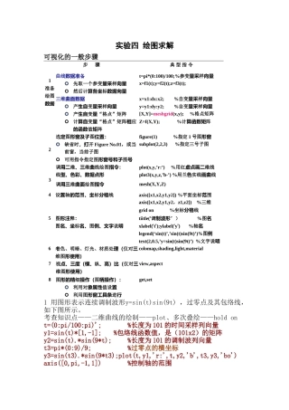 MATLAB基础实验四及求解
