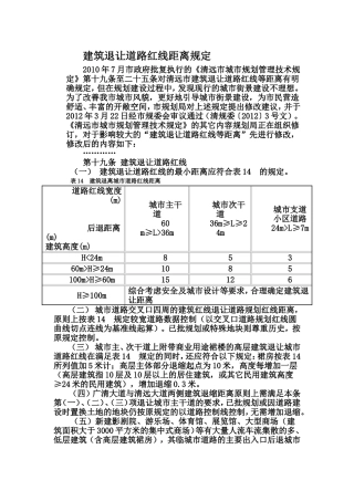 道路退让红线规定
