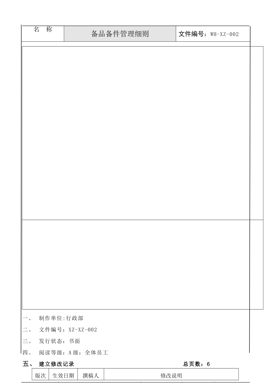 备品备件管理细则_第1页