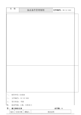 备品备件管理细则