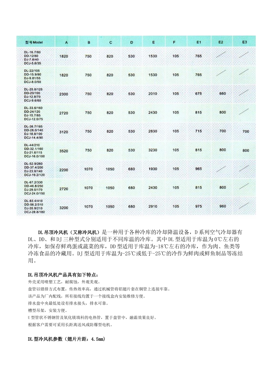 DD吊顶冷风机可与不同制冷量的压缩冷凝机组配套_第3页