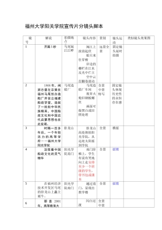 宣传片分镜头脚本