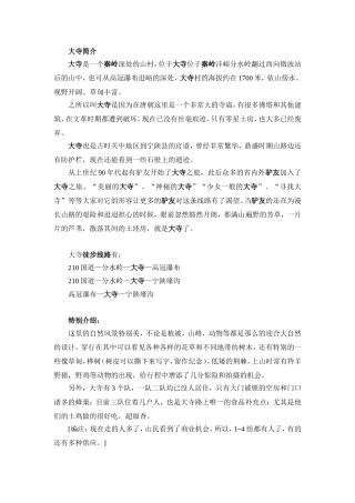 大寺攻略整理