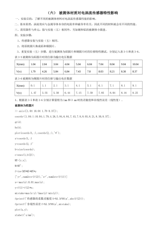(六) 被测体材质对电涡流传感器特性影响