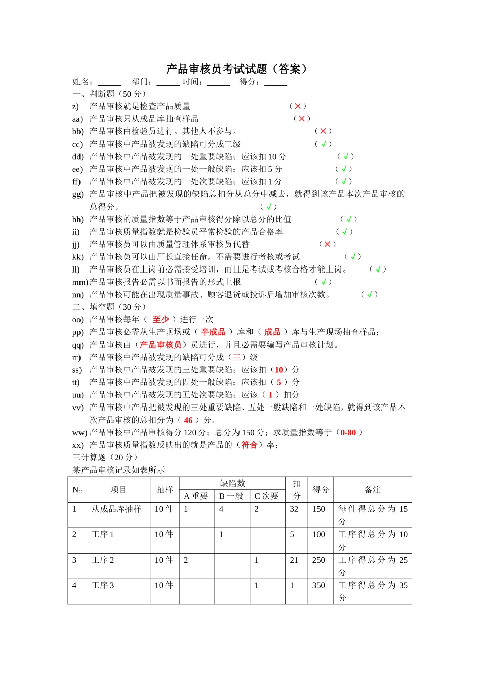 产品审核员考试试题_第3页