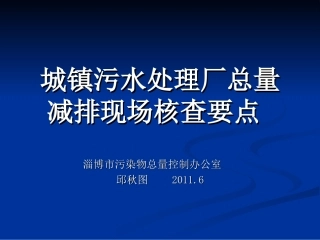 城镇污水处理厂总量减排现场核查要点