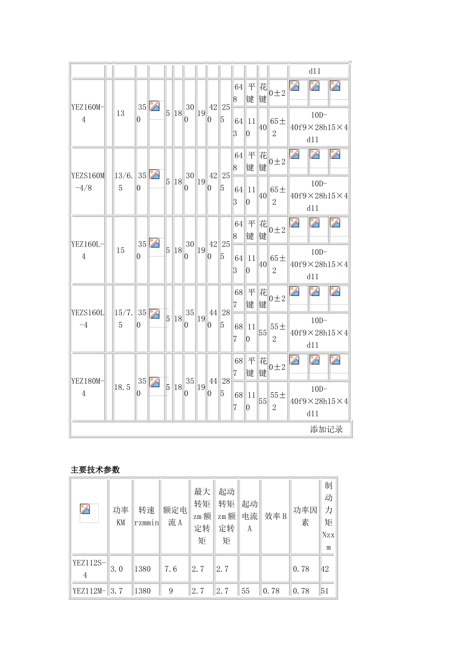 YEZ电机参数_第3页