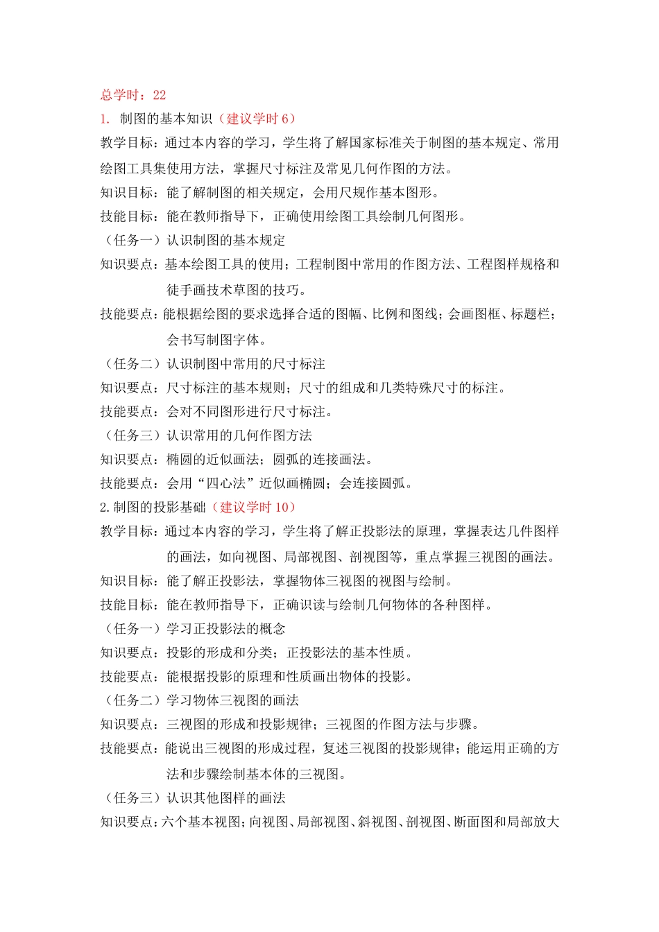 《化工识图与制图》2013版课程标准(初稿)_第3页