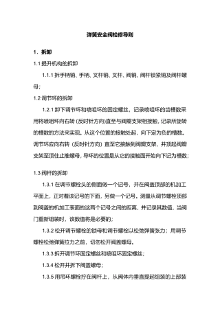 弹簧安全阀检修导则