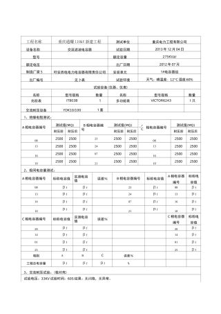 并联电容器试验报告