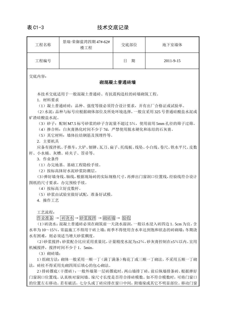 (砌混凝土普通砖墙)_第1页