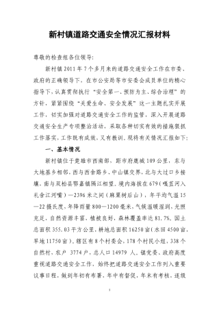 道路交通汇报材料doc