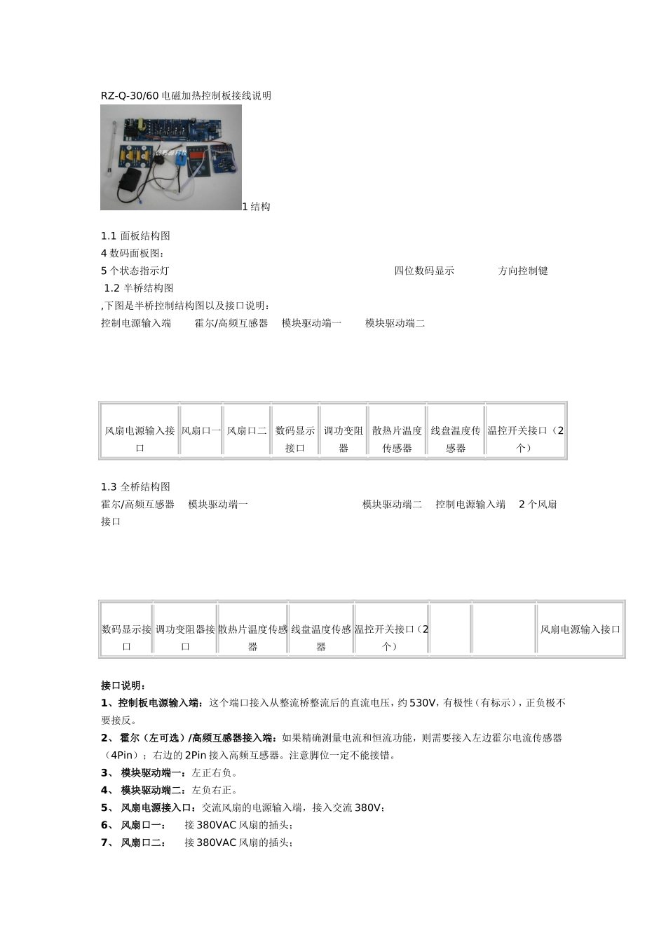 大功率电磁加热控制板安装说明书_第1页