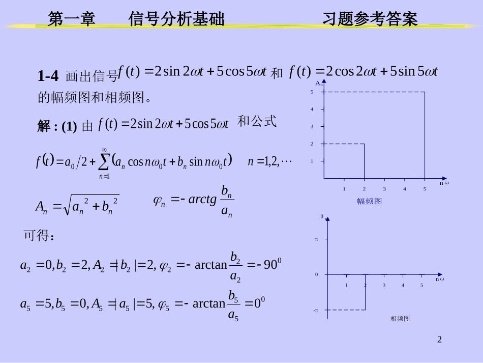 测试技术与传感器_第一、二章习题答案_第2页