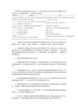 车辆日常维护