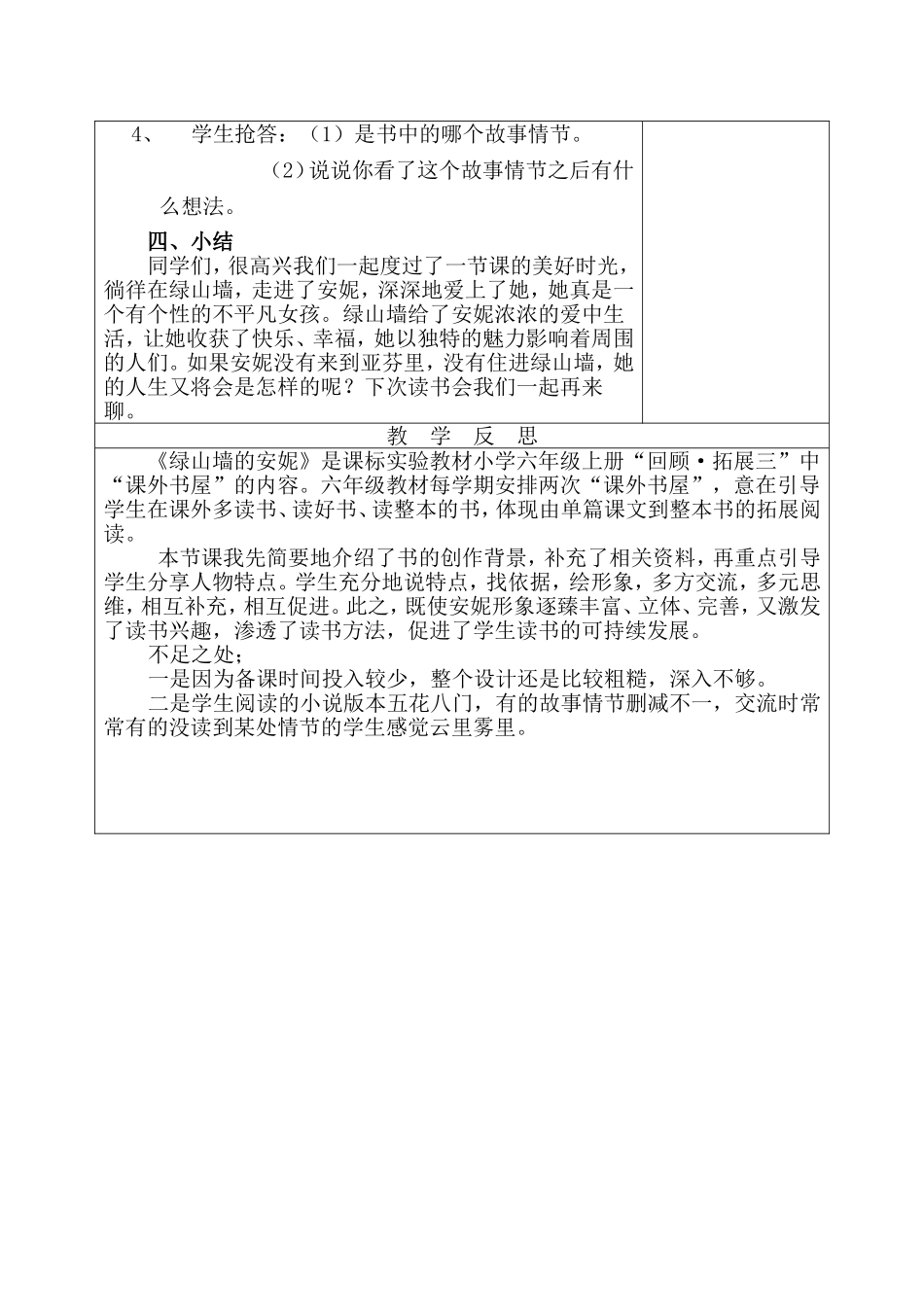 《绿山墙的安妮》阅读教学设计_第3页