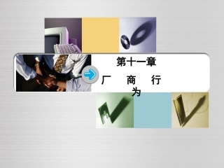 产业经济学 横向与纵向一体化