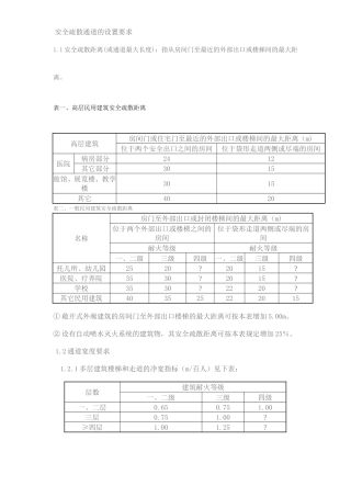 安全疏散通道的设置要求