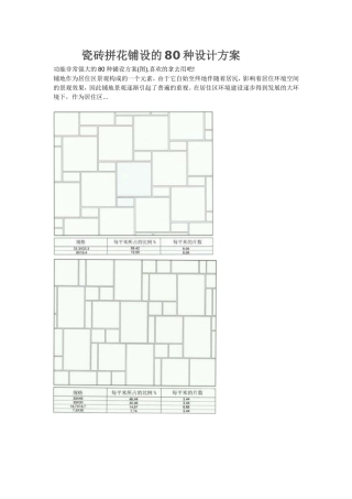 瓷砖拼花铺设的80种设计方案