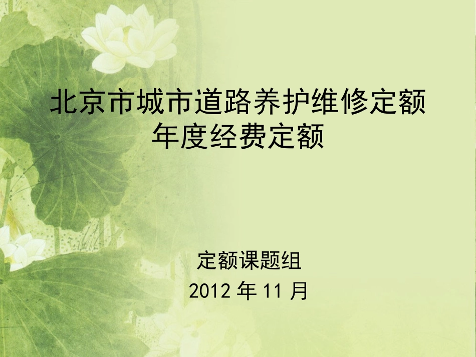 城市道路养护维修定额 课件_第1页