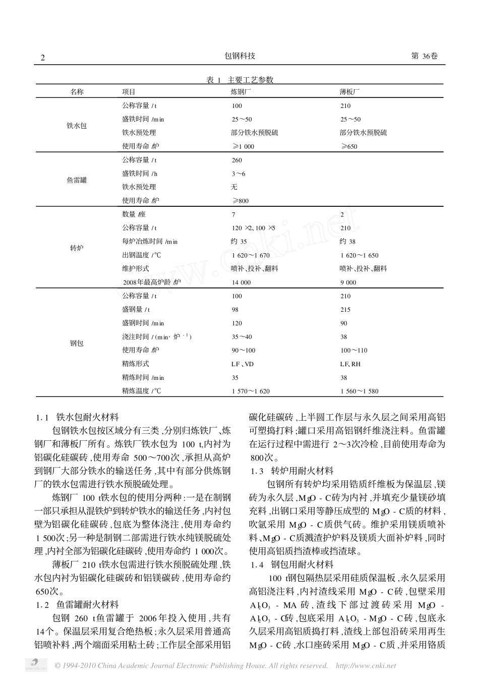 包钢炼钢用耐火材料概述_第2页