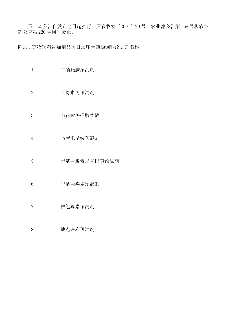 药物饲料添加剂品种目录及使用规范_第3页
