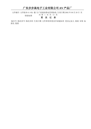 AV厂-防静电系统验收标准