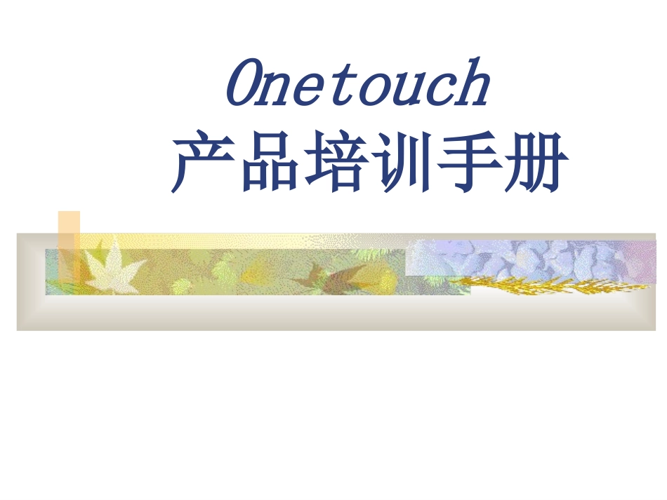Onetouch技术手册_第1页