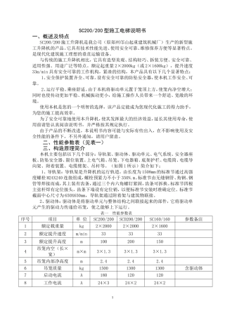 SC200-200型施工电梯