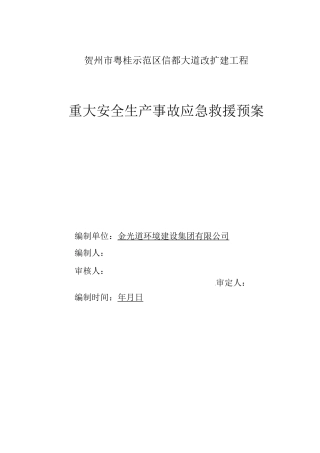 重大安全生产事故应急预案--ok