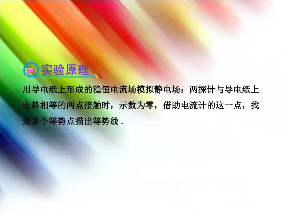 【全程复习】(广西专用)2014年高考物理一轮复习 第九章 实验用描迹法画出电场中平面上的等势线课件_第3页