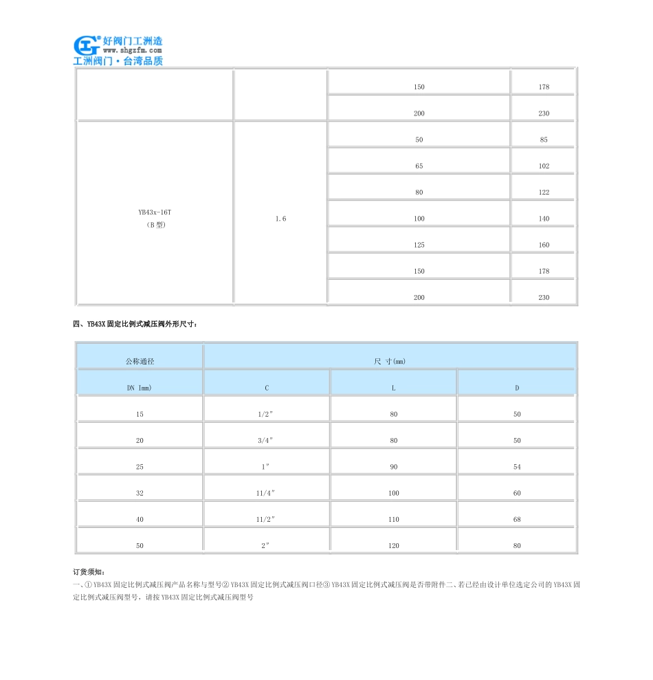 YB43X固定比例式减压阀_第3页