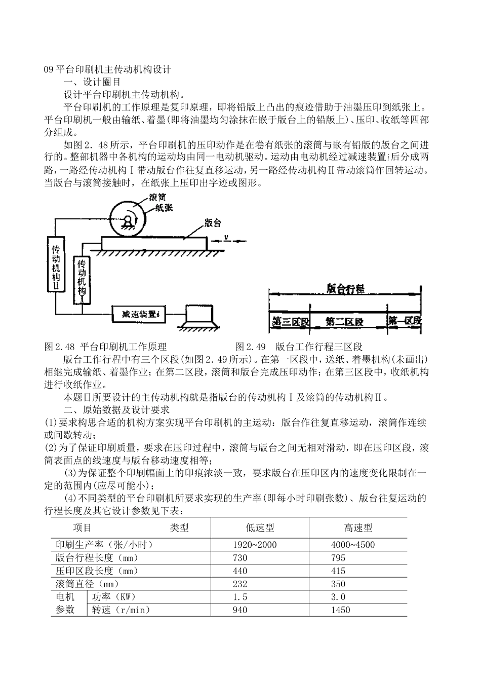 【精品】平台印刷机主传动机构设计_第1页