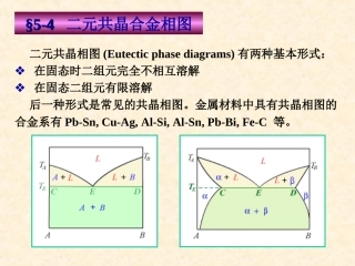 材料科学基础I  5-4  二元共晶合金相图