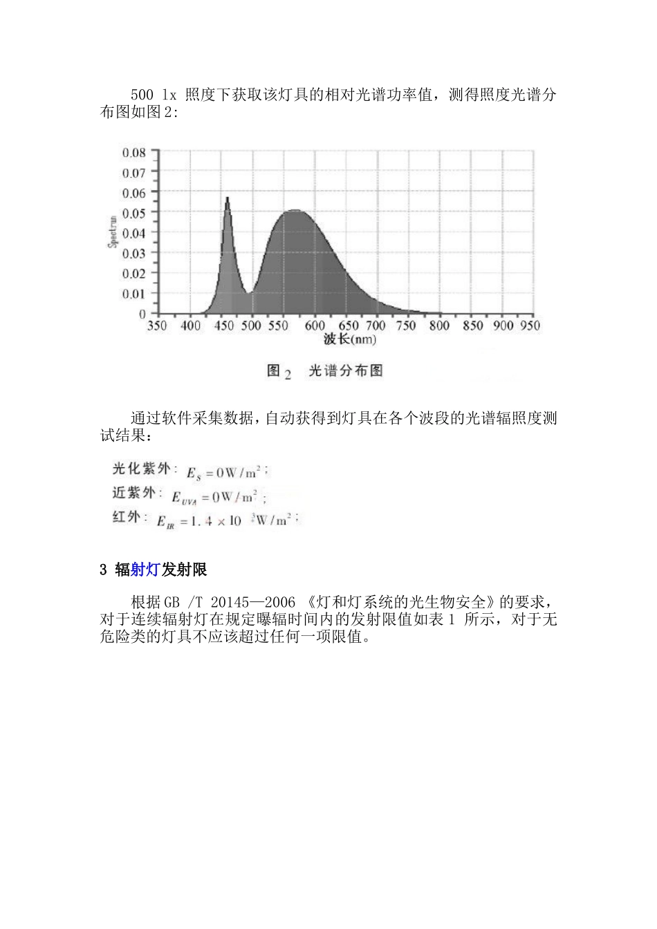 大功率LED路灯的光生物安全测试与分析_第3页