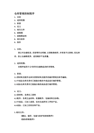 仓库管理控制程序