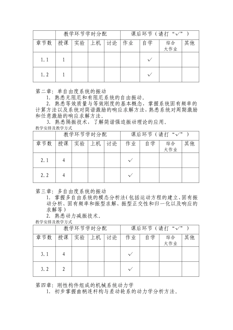“机械动力学”课程教学大纲_第2页